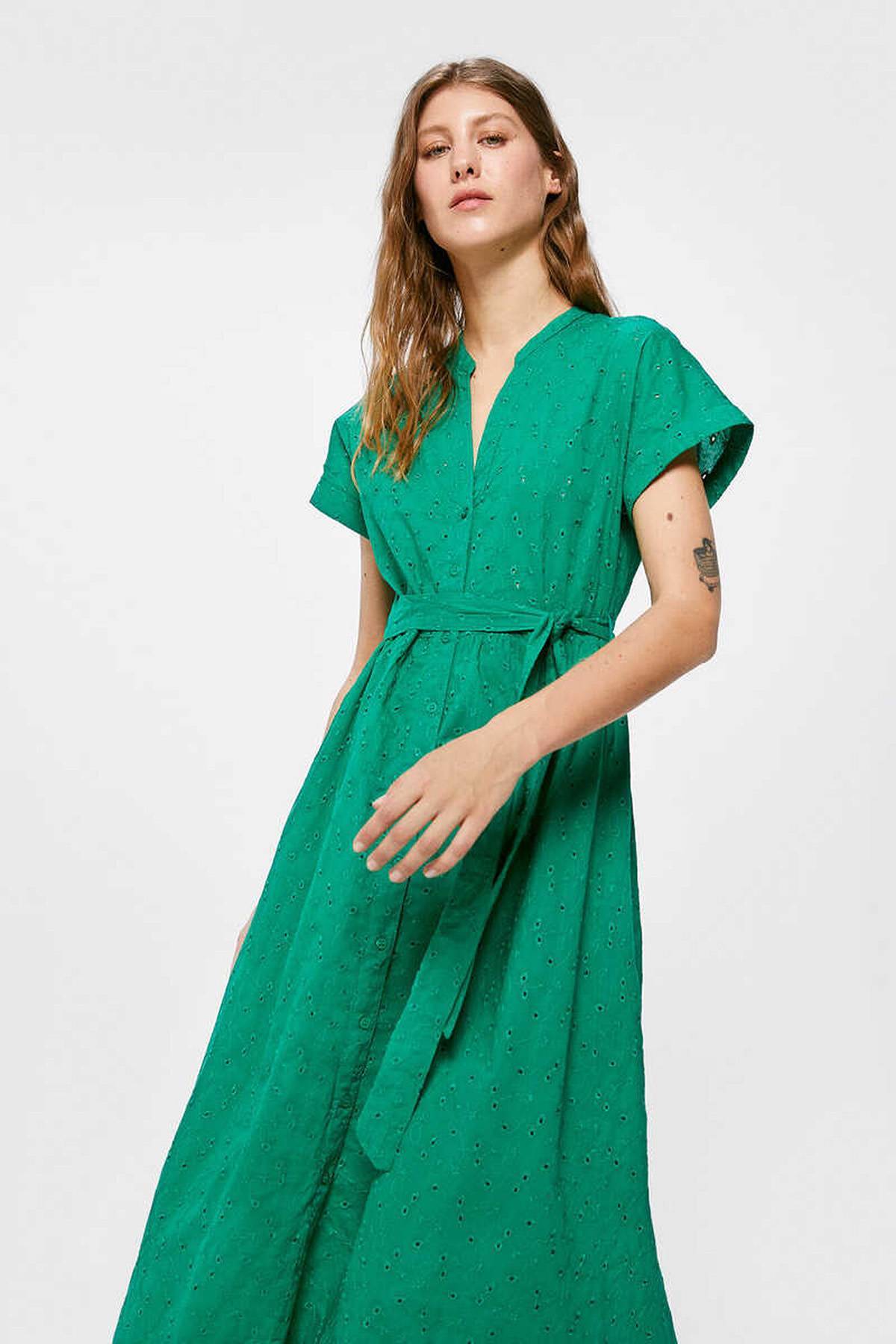 Vestido verde online springfield