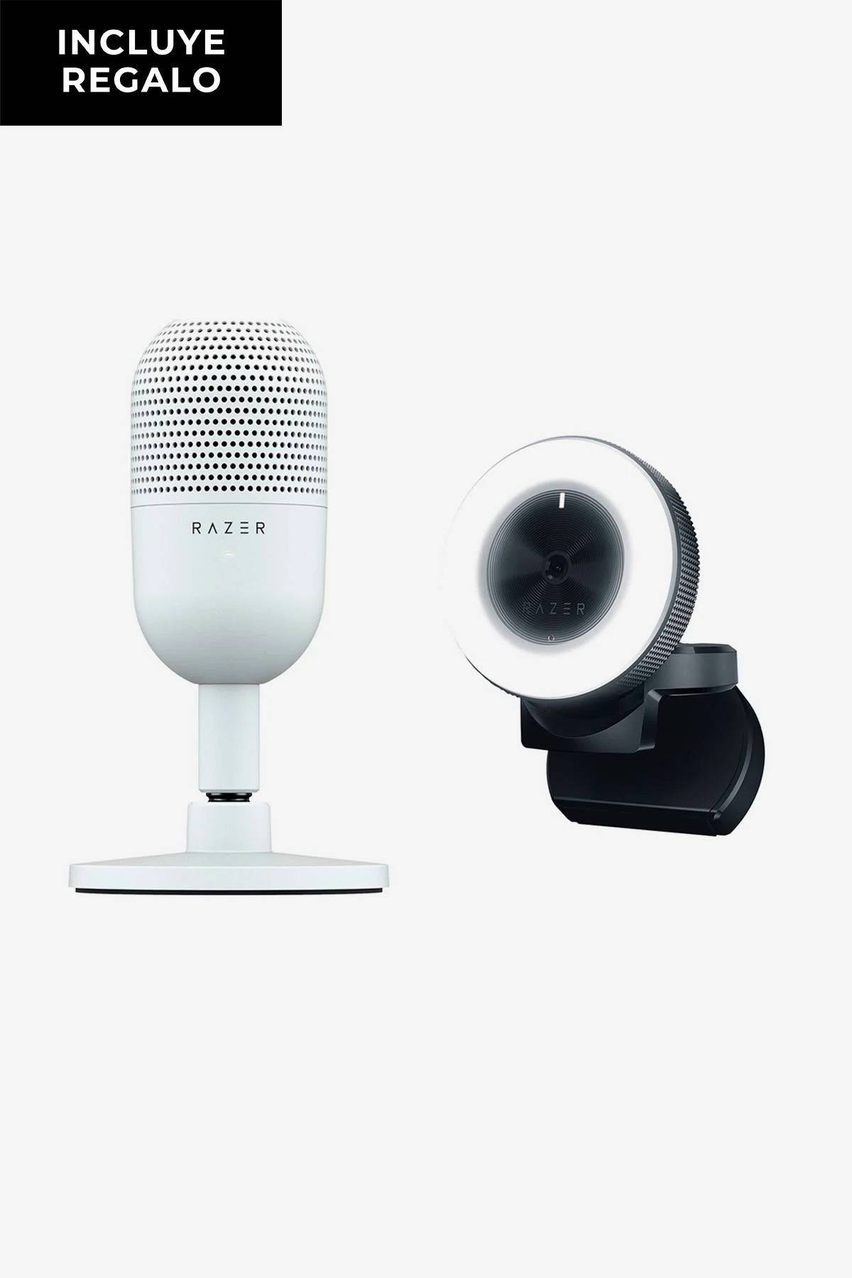Micrófono Razer Seiren V3 Mini Blanco + Cámara de Escritorio Razer Kiyo ...