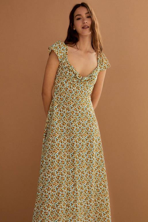 Vestido Mini Prints de Flores Largo Springfield