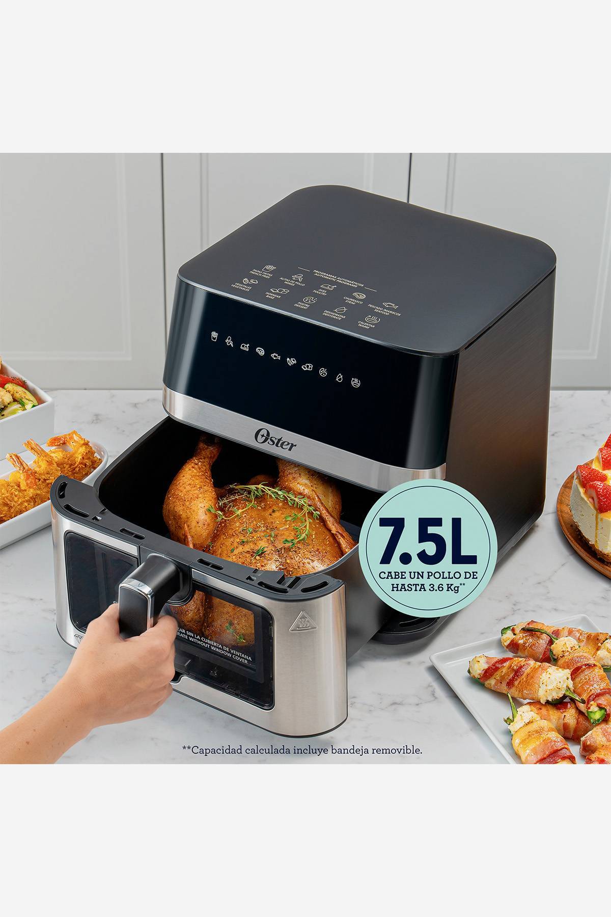 Freidora de Aire Digital Oster CKSTAF75WDSSDF Negra Litros