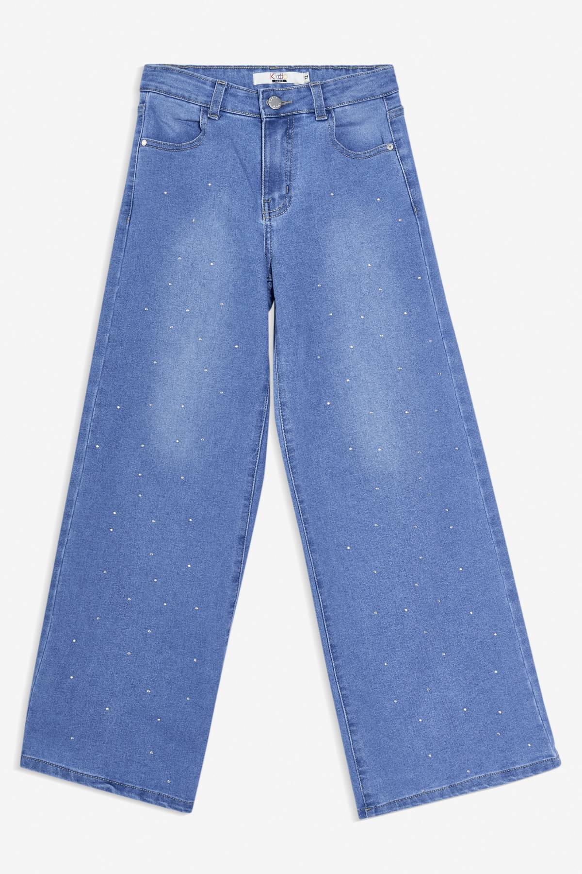 Pantalón Mezclilla Corte Wide Leg Brillos DouX DXD0388