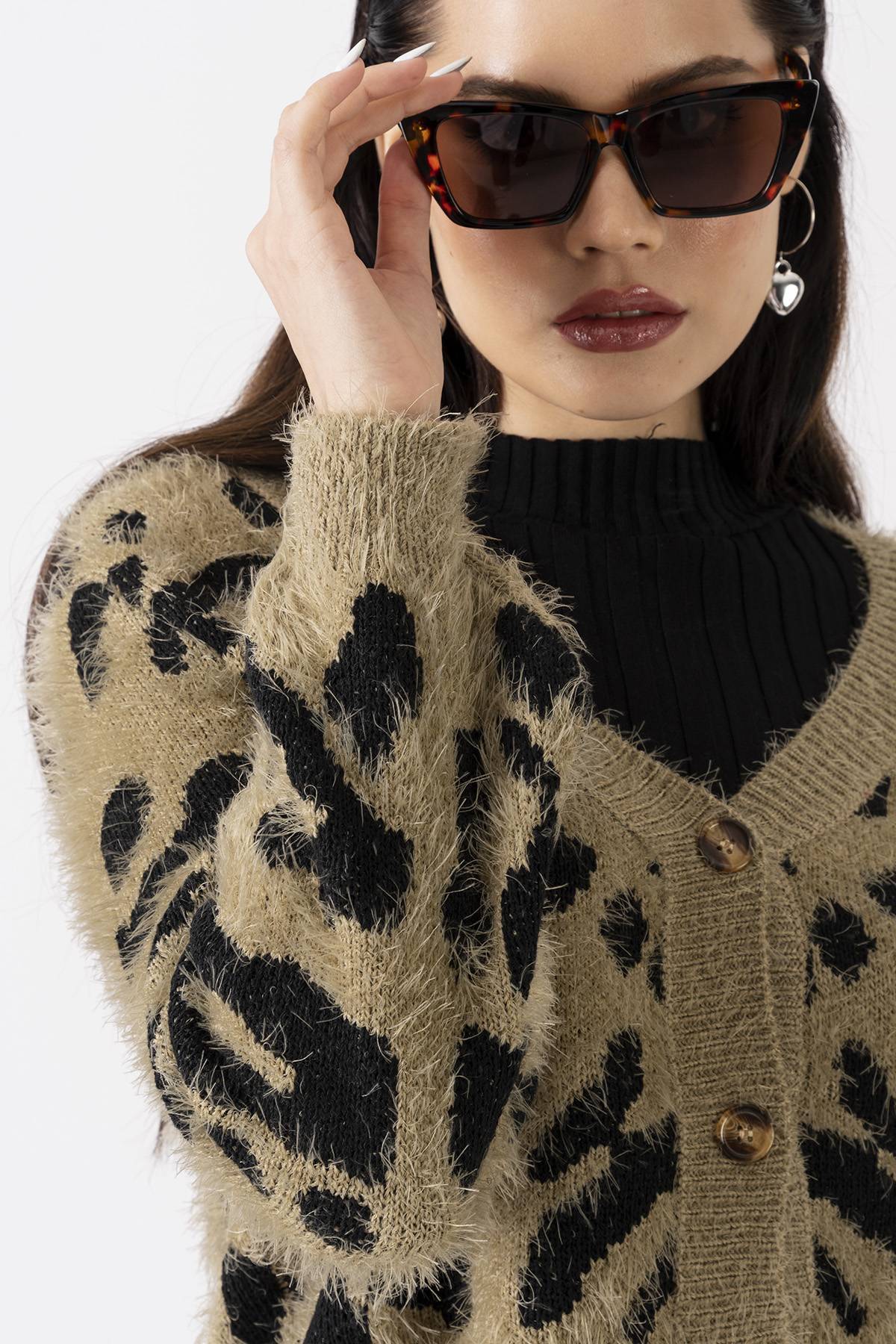 Express leopard clearance print cardigan