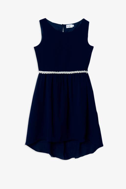 Vestido azul con piedras hot sale