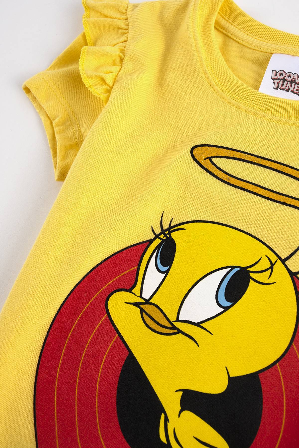 Camiseta estampada de Piolin con vuelos en mangas Lonney Tunes De Prati Tienda Online