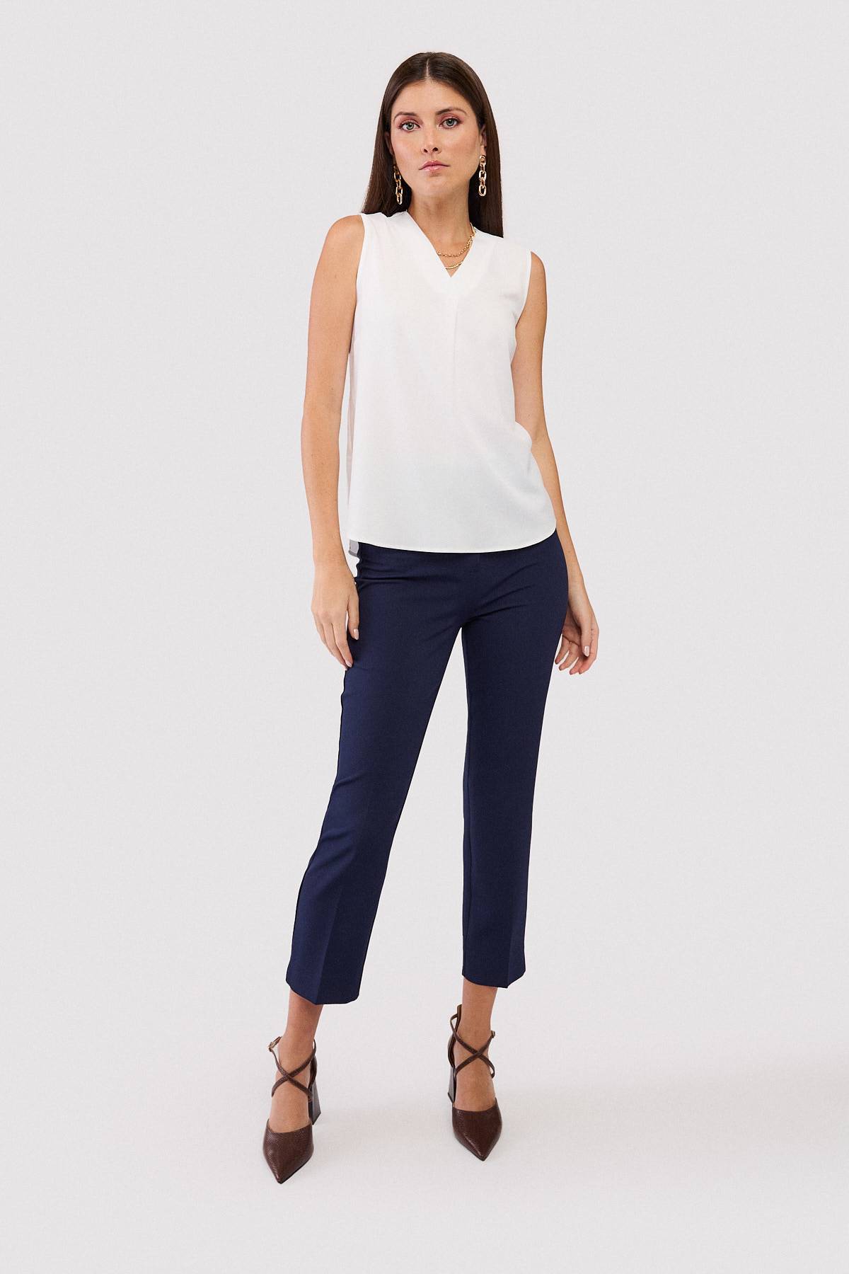 Jean claudia slim crop bleu foncé Mango | La Redoute