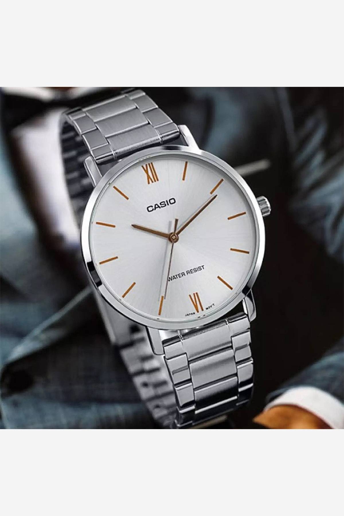 Reloj Hombre Casio Acero Esfera Blanca Indices