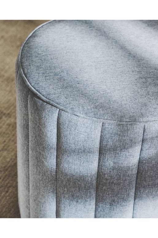 Puff Azul Plisado Tahua | Deprati Tienda Online