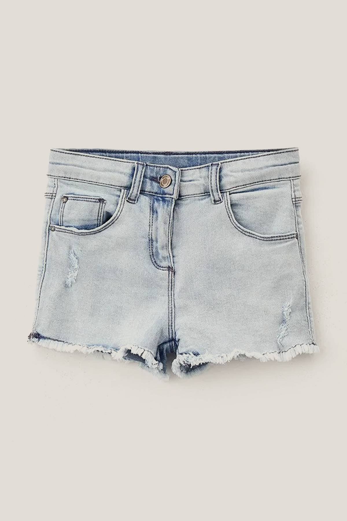 Short de jean con flecos hot sale